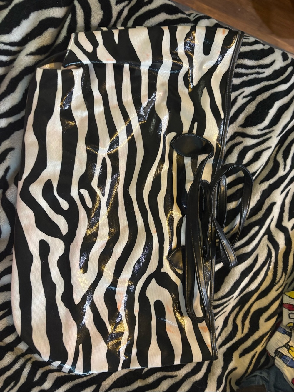 Braciano Black and White Zebra Print Tote Bag